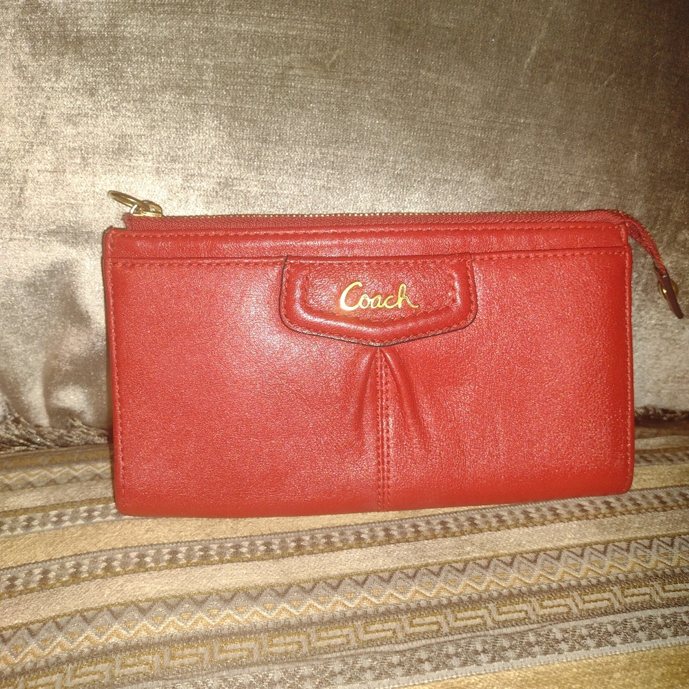 Michael Kors red wristlet/wallet